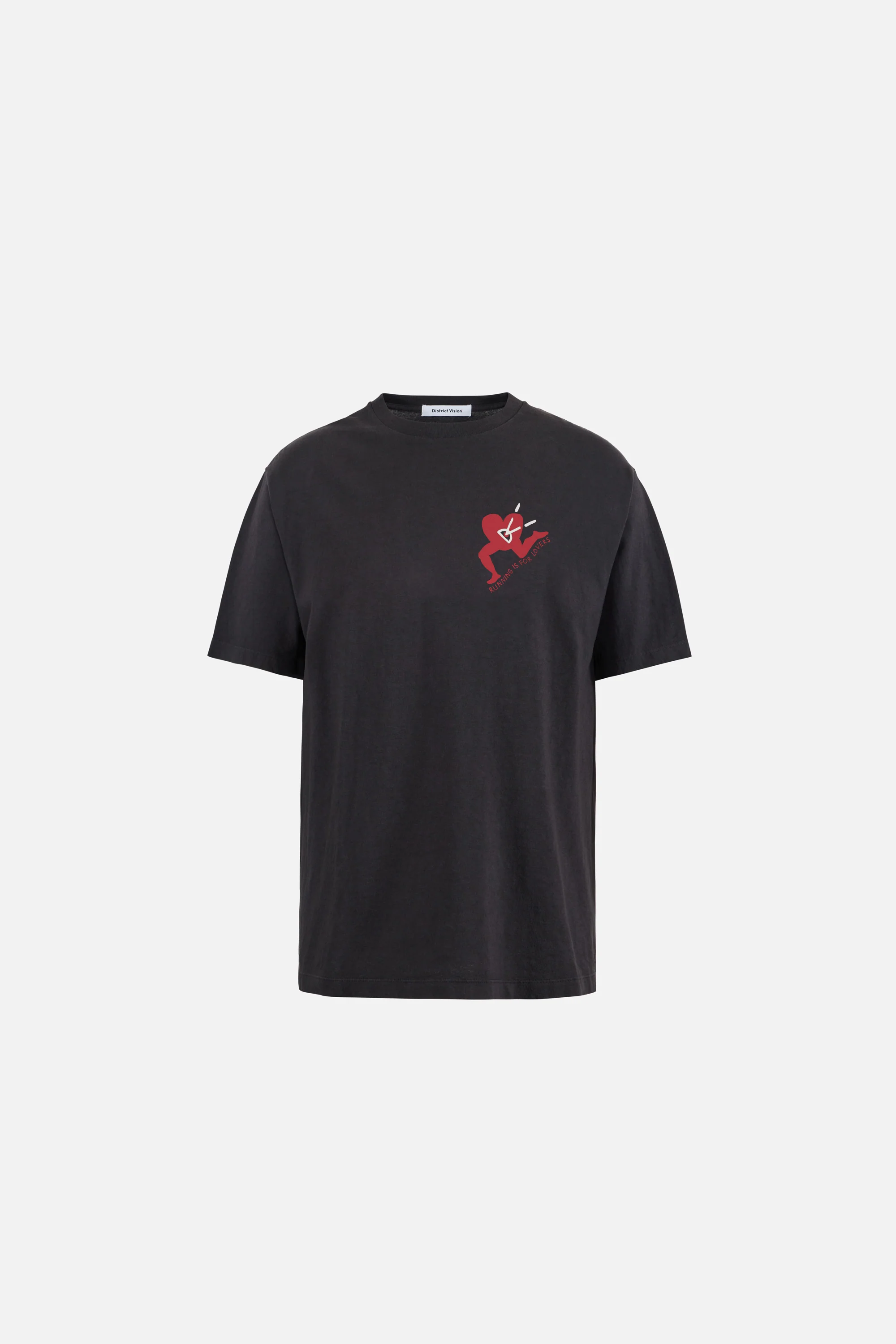 California Cotton Tee, Run With Heart Vintage Black
