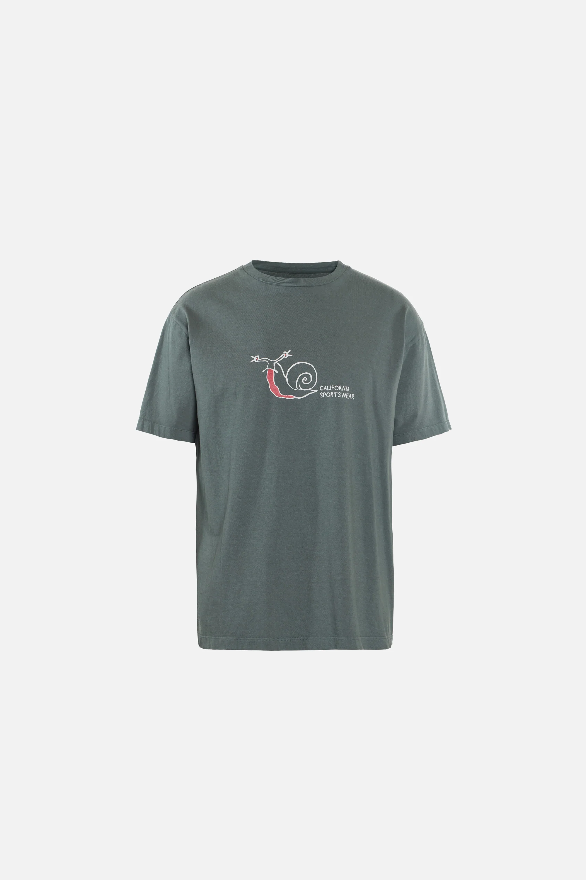 California Cotton Tee, Snail Cool Sage