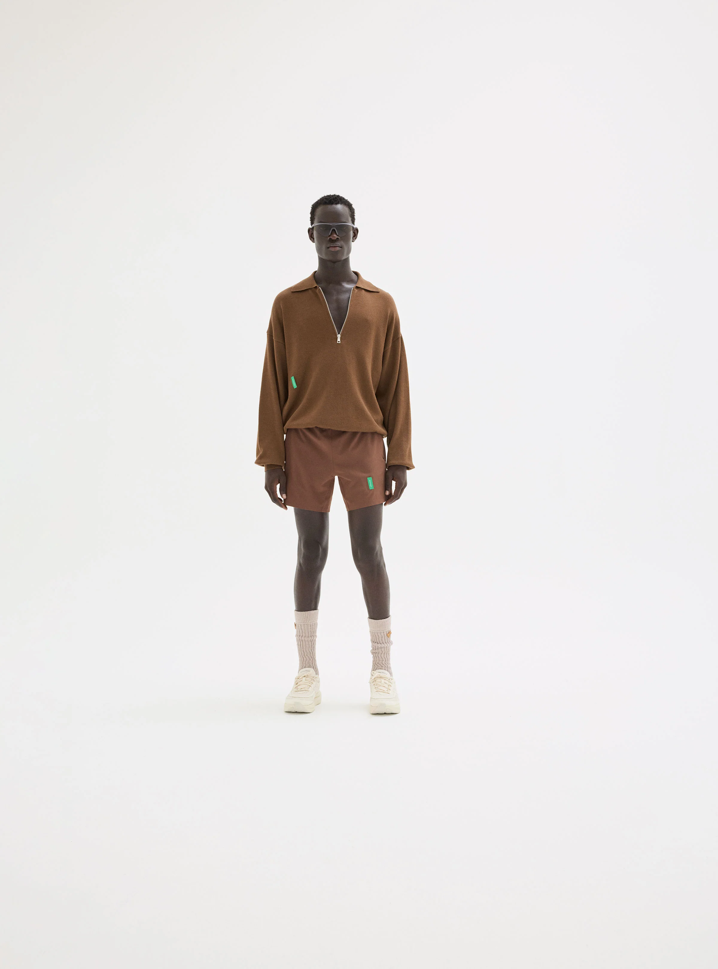 Merino Wool Quarter Zip Sweater, Espresso - Image 3