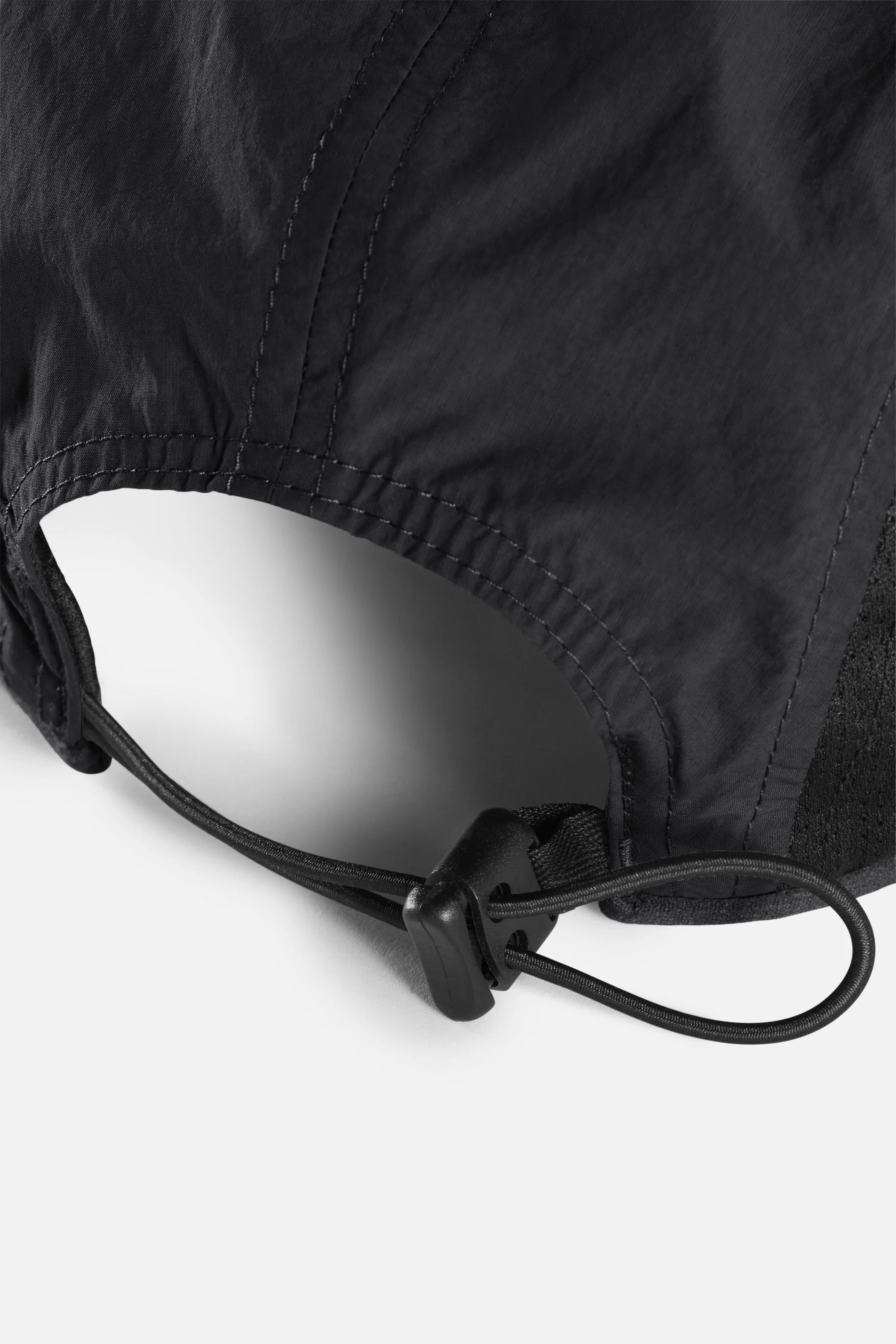 Nylon Paneled Mesh Hat, Black - Image 2