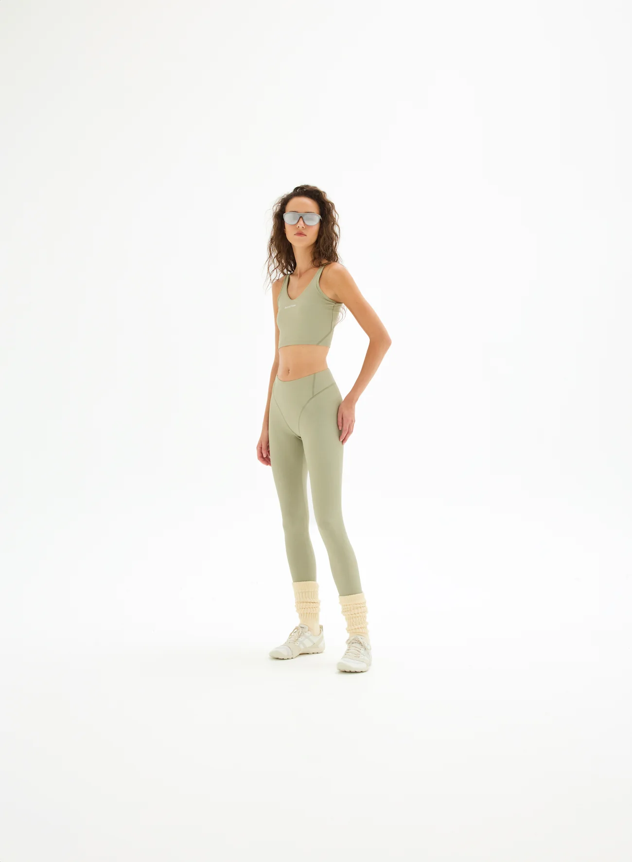Twin Layer Long Line Bra, Ash - Image 3
